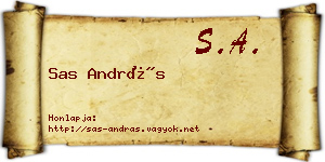 Sas András névjegykártya